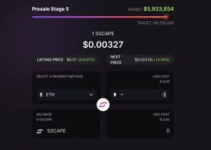 Pre-sale of the $5SCAPE token