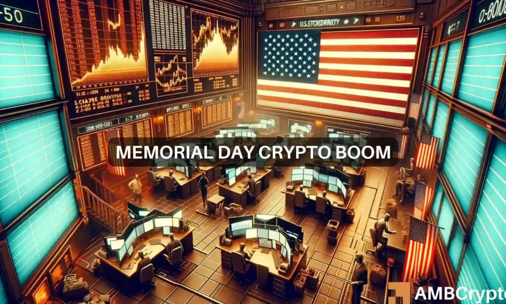 Memorial Day surge: Bitcoin hits $70,000 as US stock markets take a breather