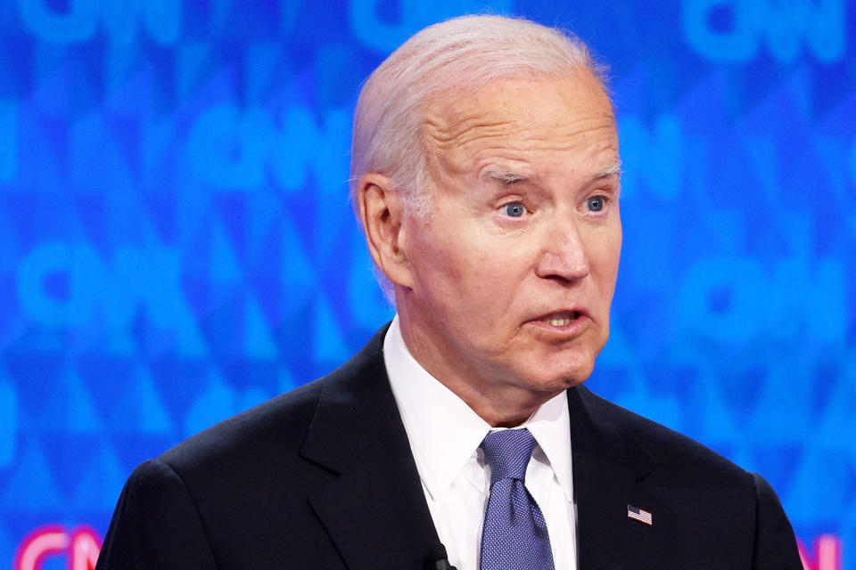 Image: Donald Trump and Joe Biden participate in the first presidential debate politics political political (Justin Sullivan/Getty Images)