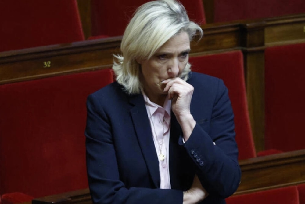 Marine Le Pen attends a debate on France’s sovereignty, nationality, immigration and asylum called by the right-wing party Les Republicans at the National Assembly in Paris, on December 7, 2023. (AFP)