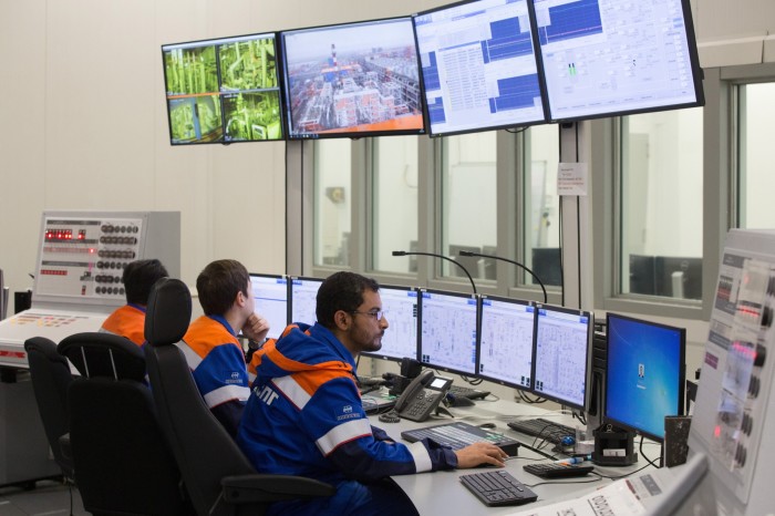 The control room of an LNG plant in Russia