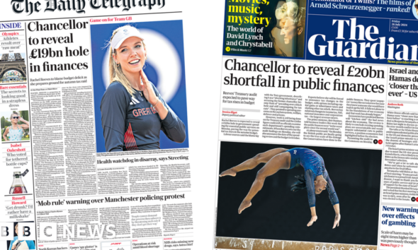 Newspaper headlines: 'Autumn tax strike' possible after '£20bn hole in finances'