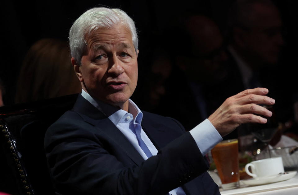 Jamie Dimon, Chairman and CEO of JPMorgan Chase & Co. (JPM) speaks at the Economic Club of New York in Manhattan, New York City, U.S., April 23, 2024. REUTERS/Mike Segar