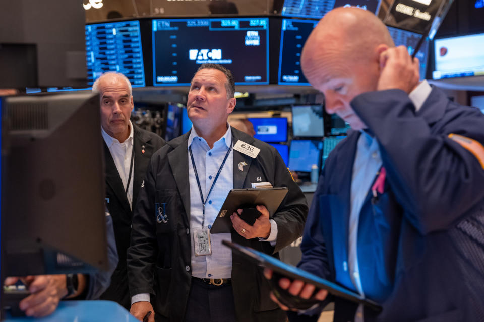 NEW YORK, NEW YORK - JUNE 18: Traders work on the floor of the New York Stock Exchange (NYSE) on June 18, 2024 in New York City. After the S&P 500 and Nasdaq closed at record highs on Monday, U.S. stocks rose in early trading on Tuesday. (Photo by Spencer Platt/Getty Images)